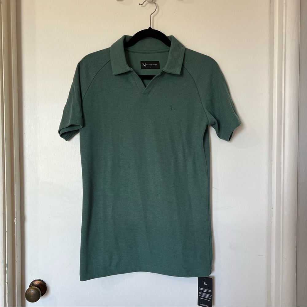 Kale Green Tailored Athlete Open Collar Men’s Shirt